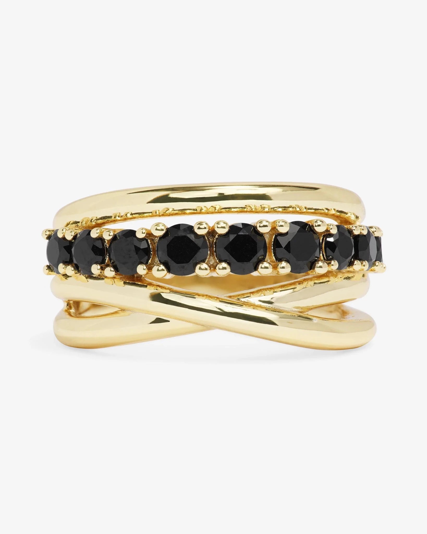 Oh She Fancy Gold/Black Stacked Diamond Ring - Southern Soule Designs