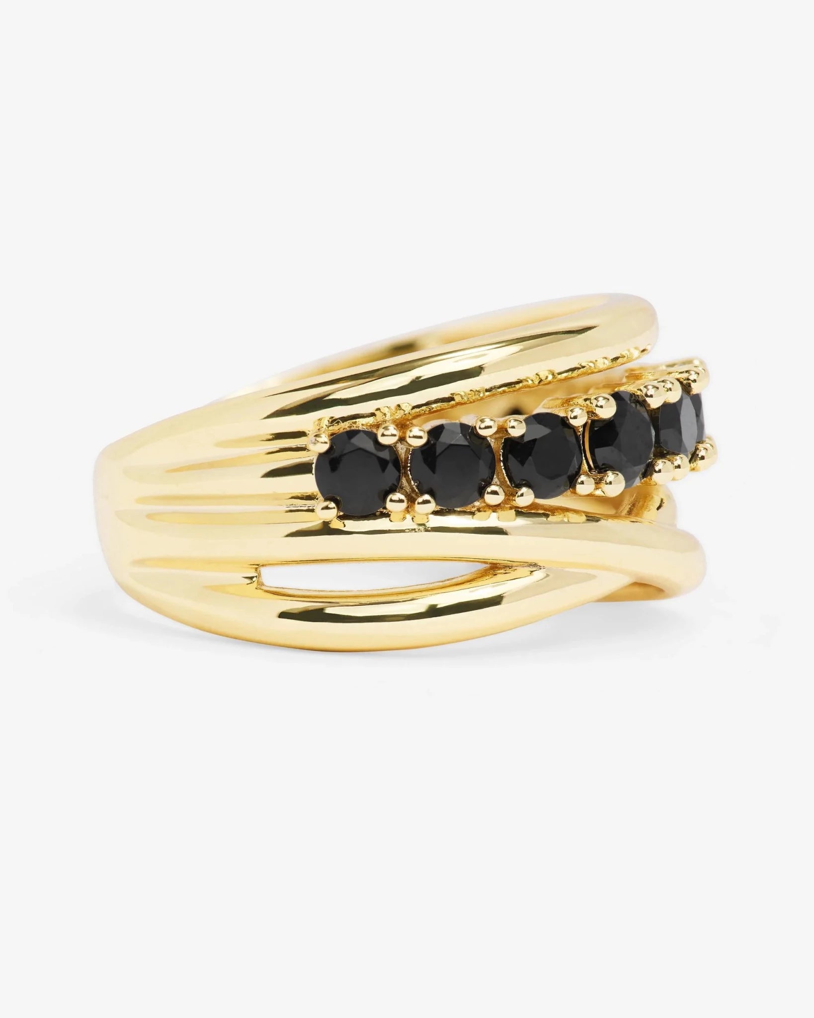 Oh She Fancy Gold/Black Stacked Diamond Ring - Southern Soule Designs