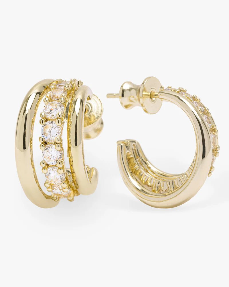 Oh She Fancy Smooth & Diamond Hoops - Southern Soule Designs