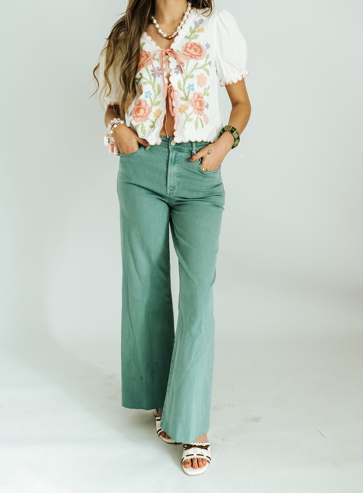 Oil Blue Fiona Wide Leg Jean - Southern Soule Designs