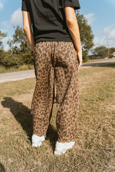 Olive Abstract Leopard Mid - Rise Balloon Pants P26302 - Southern Soule Designs