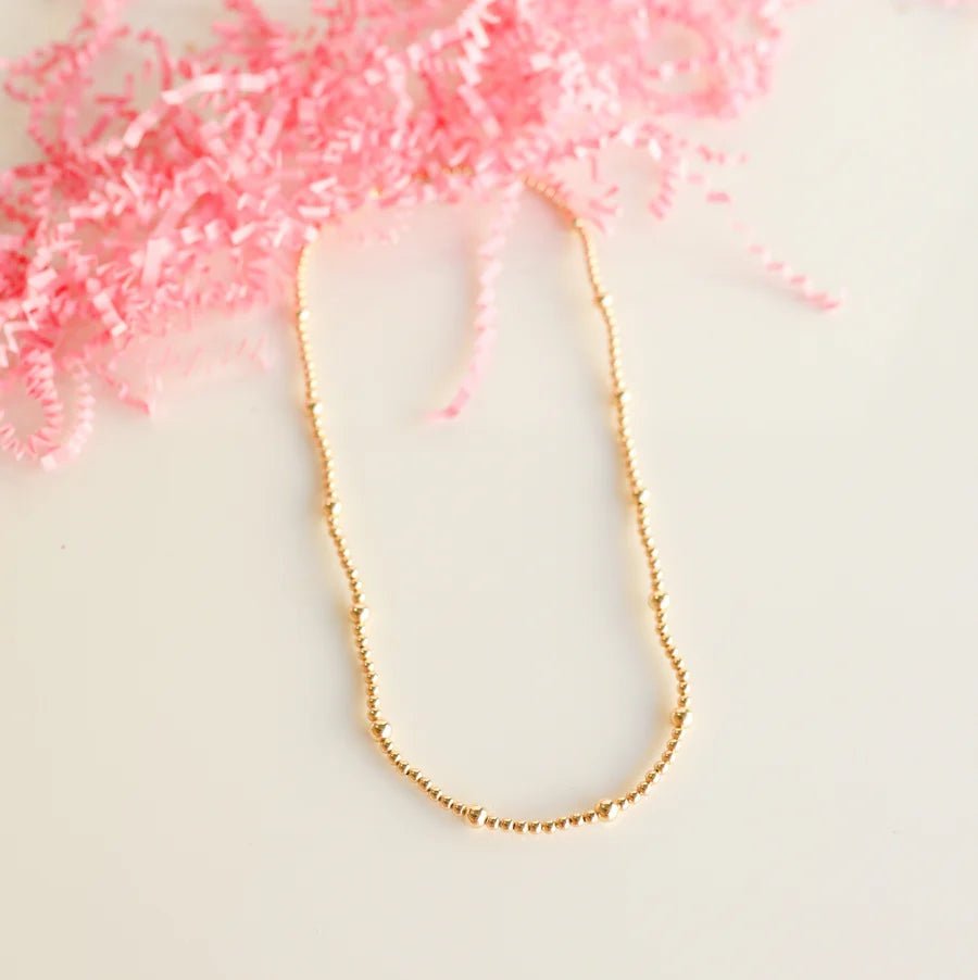 Olive Gold Bead Necklace - Southern Soule Designs