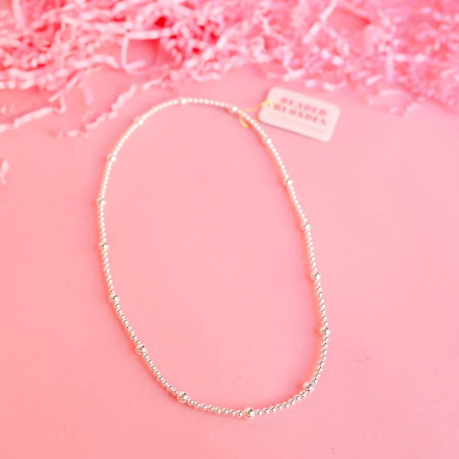 Olive Silver Bead Necklace - Southern Soule Designs