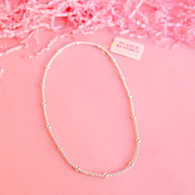 Olive Silver Bead Necklace - Southern Soule Designs