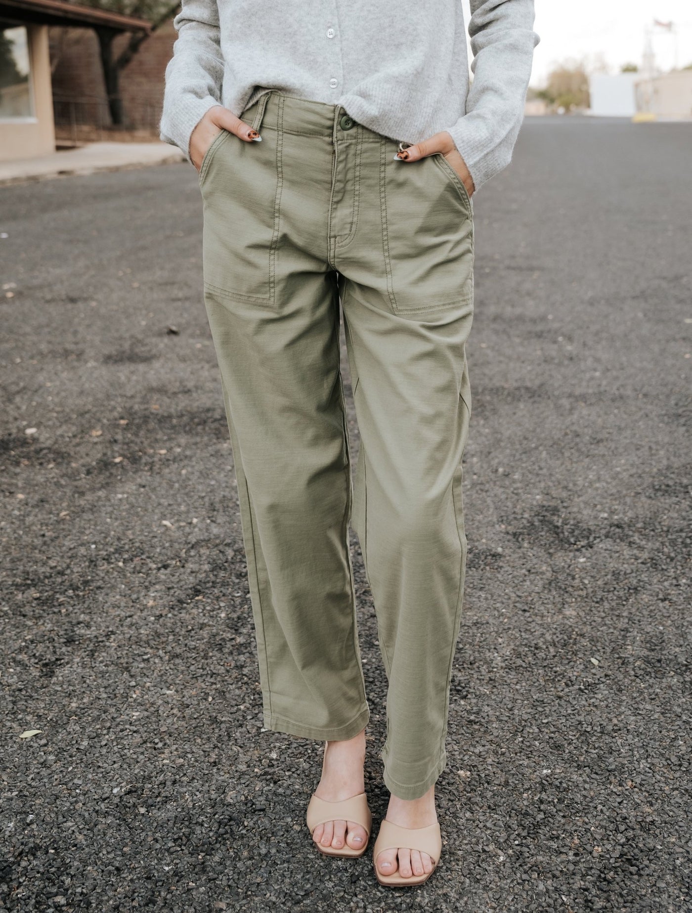 Olive Twill Pants Hunter Green ZP253309S - Southern Soule Designs