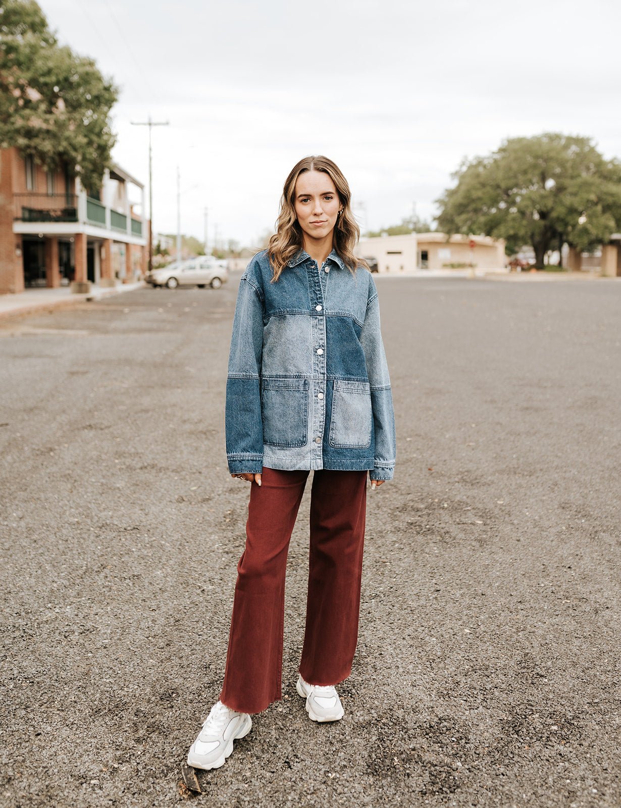 On The Road Color Block Jacket Mixed Indigo ZJ254969 - Southern Soule Designs