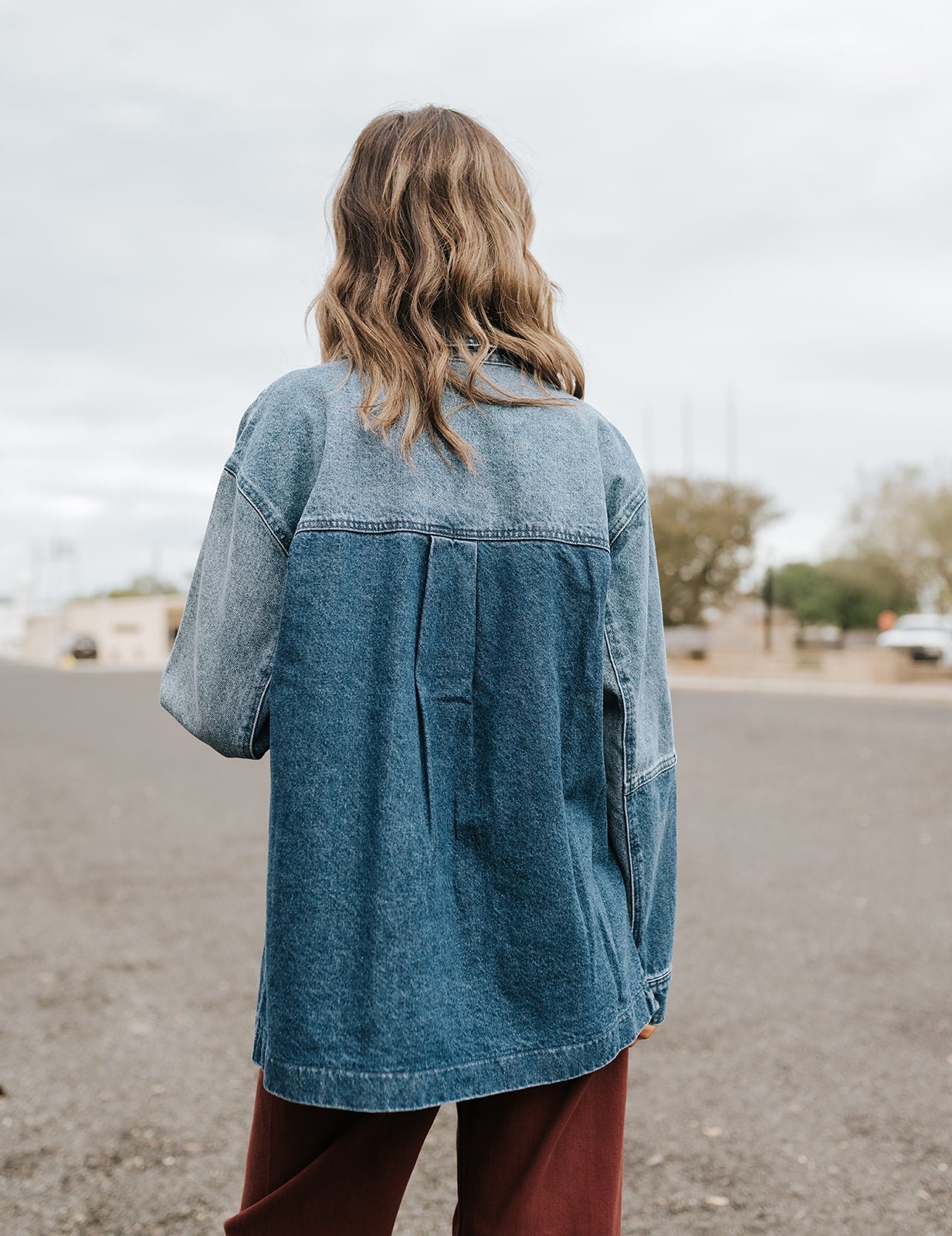 On The Road Color Block Jacket Mixed Indigo ZJ254969 - Southern Soule Designs