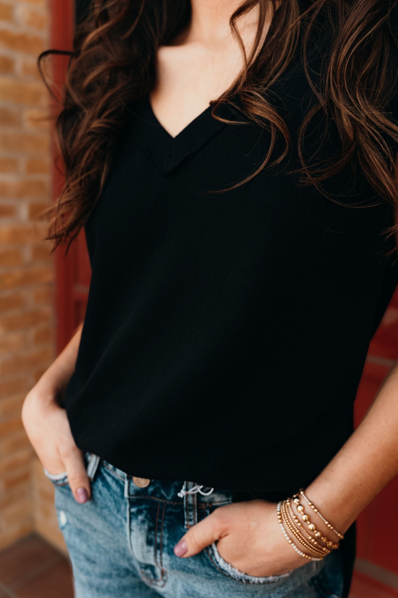 On The Weekends Top Black ZVT242372S - Southern Soule Designs