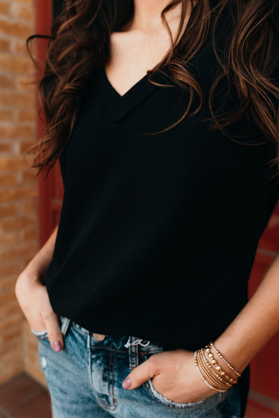 On The Weekends Top Black ZVT242372S - Southern Soule Designs