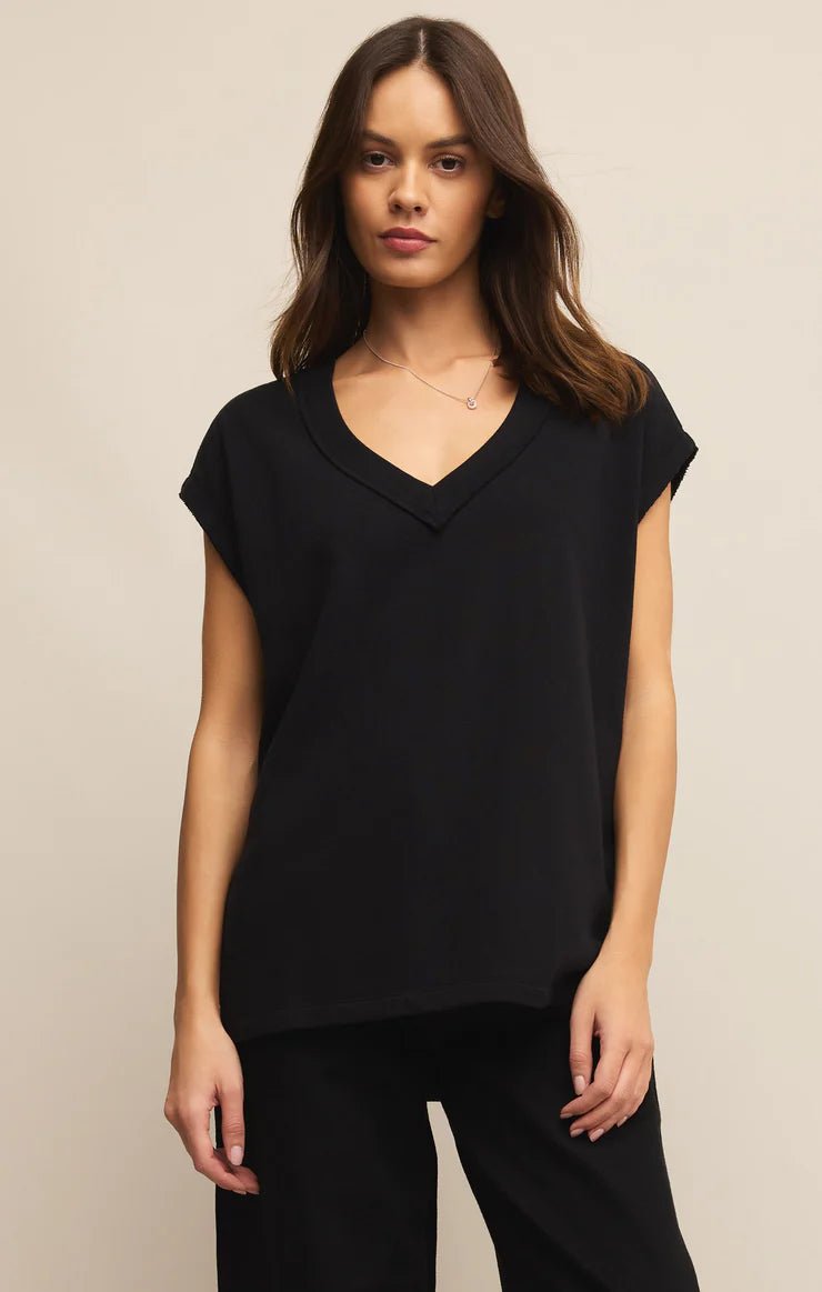 On The Weekends Top Black ZVT242372S - Southern Soule Designs
