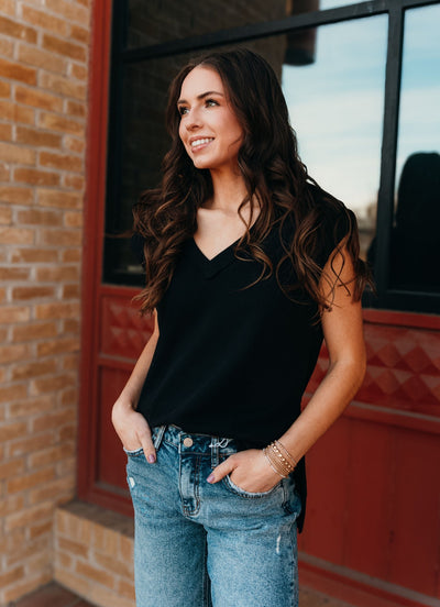 On The Weekends Top Black ZVT242372S - Southern Soule Designs