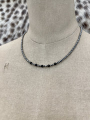 Onyx and Navajo Pearl Necklace NPN014ON - 18 - Southern Soule Designs