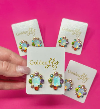 Opal Multi Stones Stud Earrings - Southern Soule Designs