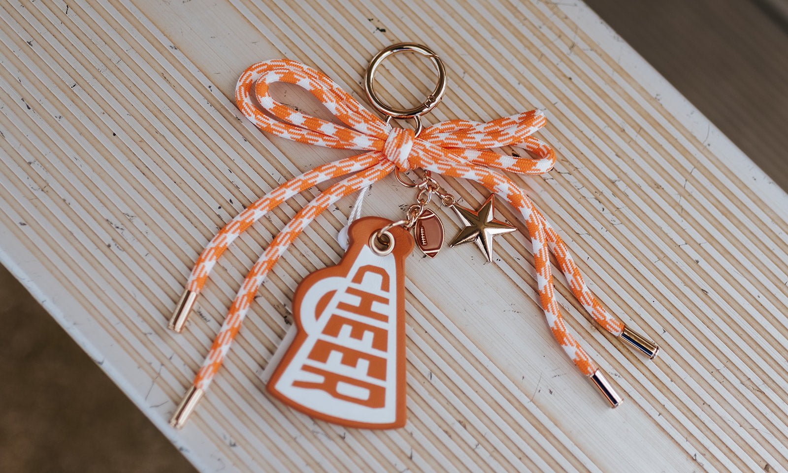 Orange Cheer Game Day Bag Charm - Southern Soule Designs
