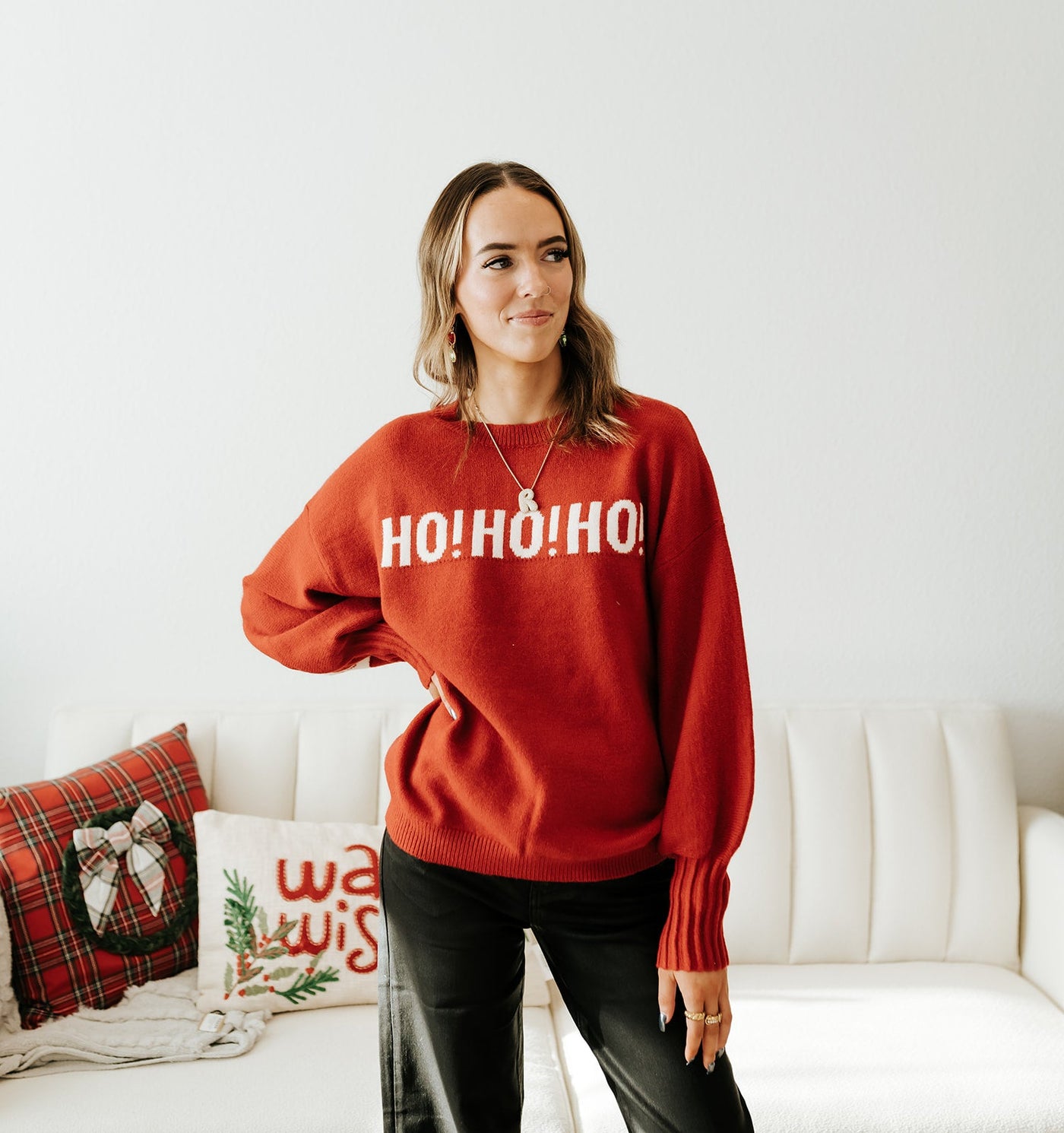 Oversize Christmas Sweater w/ Letter - Southern Soule Designs