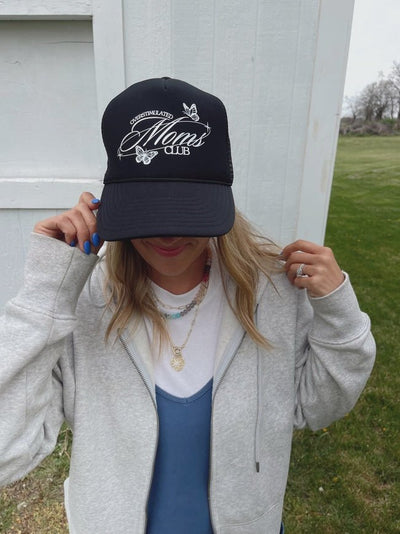 Overstimulated Mom Club Trucker Hat Black - Southern Soule Designs