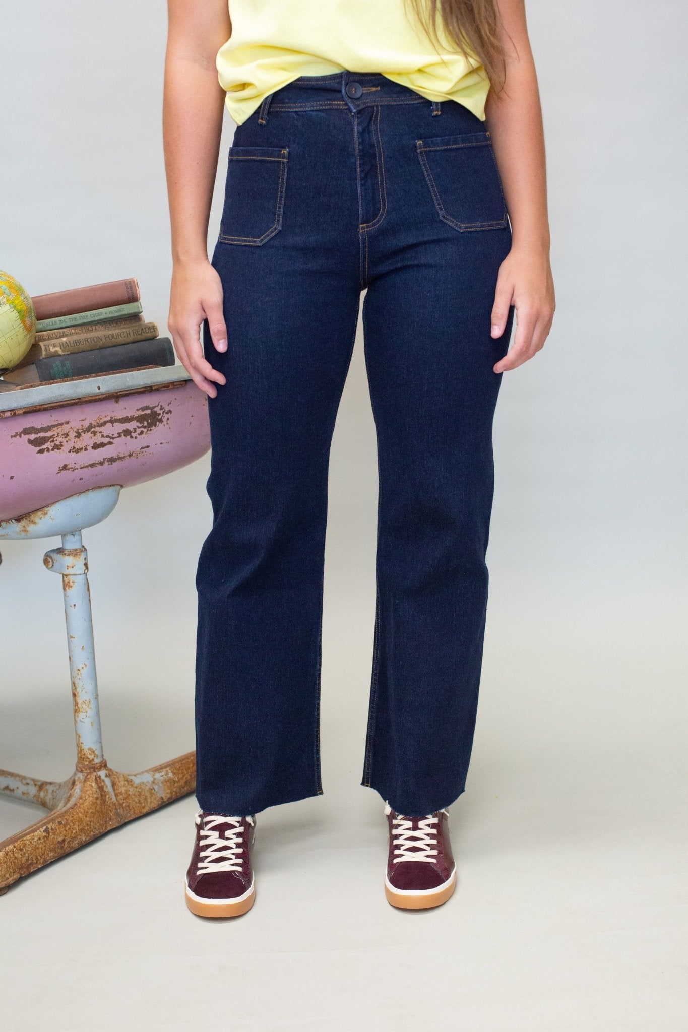 P3584 Denim Wide Leg Jean - Southern Soule Designs
