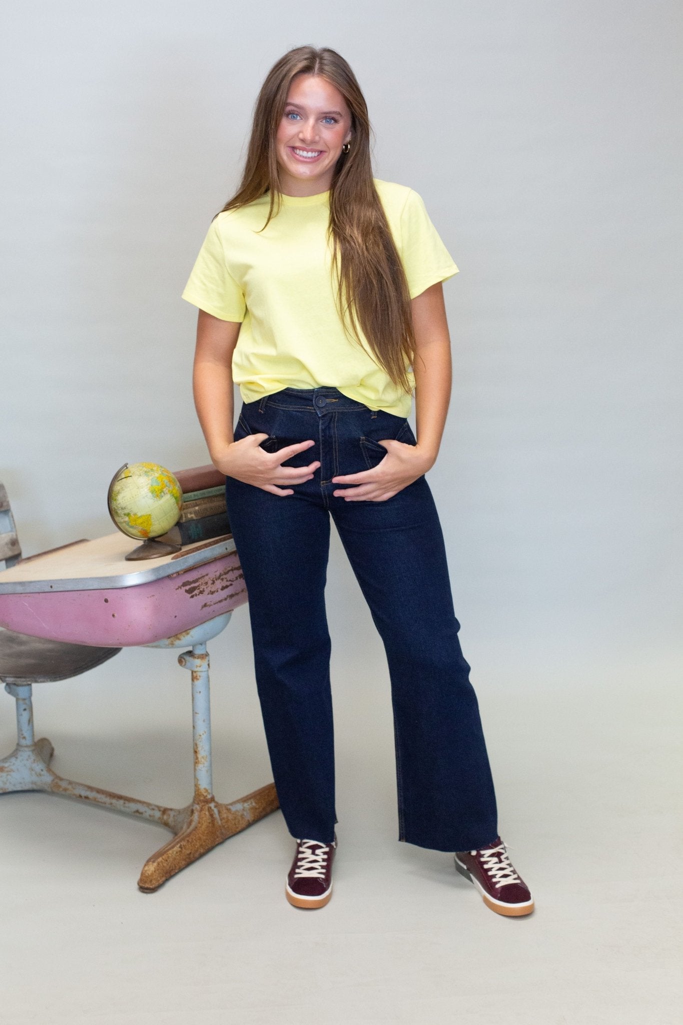P3584 Denim Wide Leg Jean - Southern Soule Designs