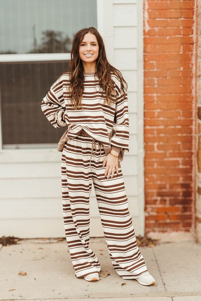 P54794 - 01 Brown/Cream Pant - Southern Soule Designs