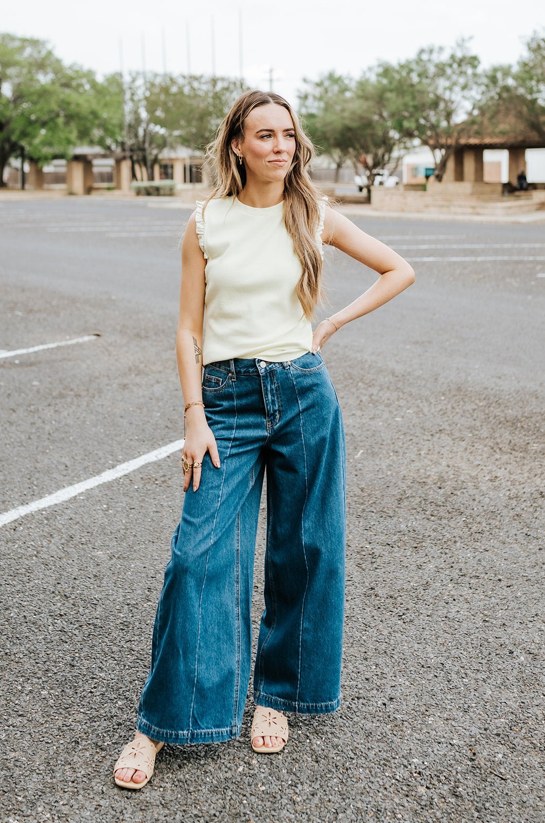 Pale Lime Yellow Bridget Top - Southern Soule Designs