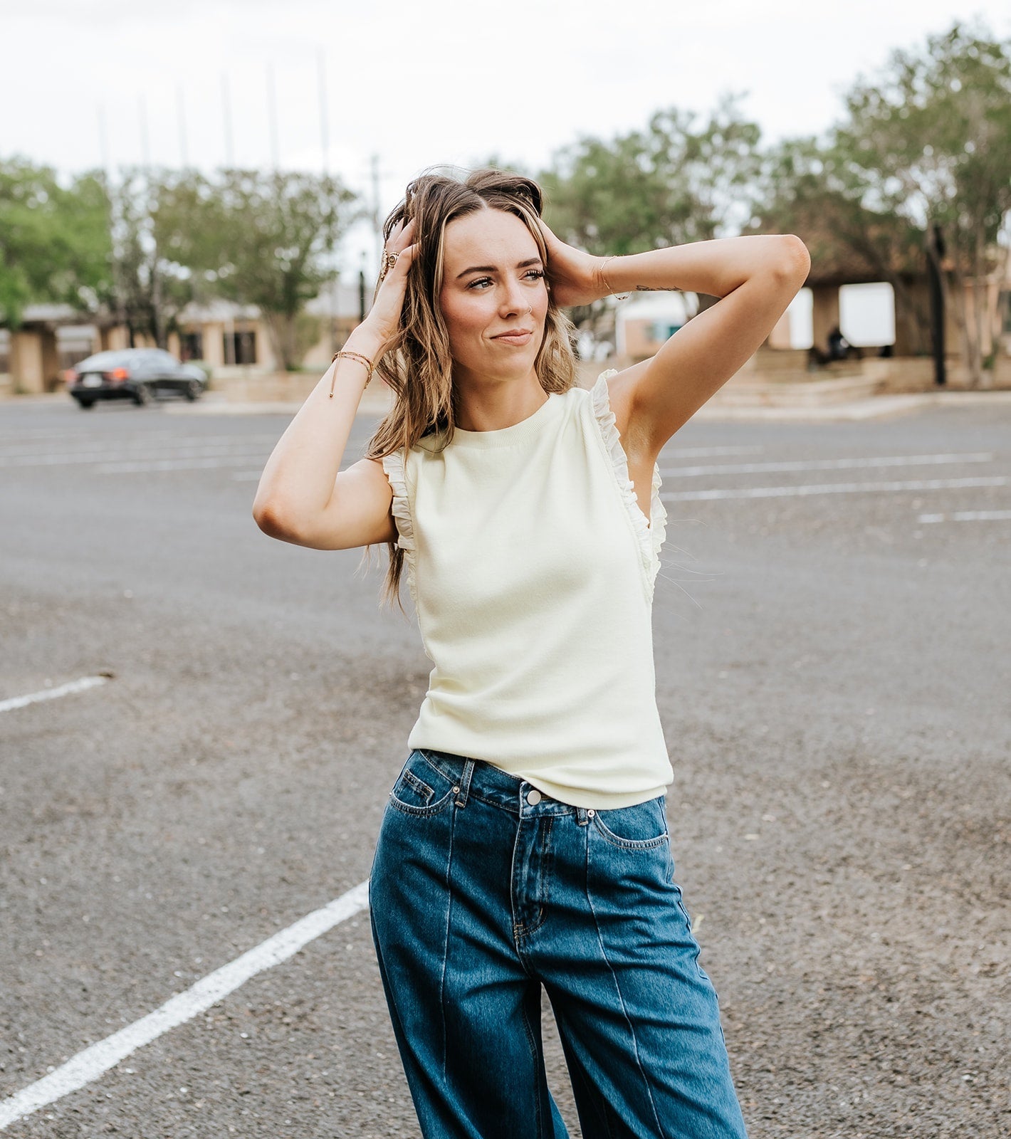 Pale Lime Yellow Bridget Top - Southern Soule Designs