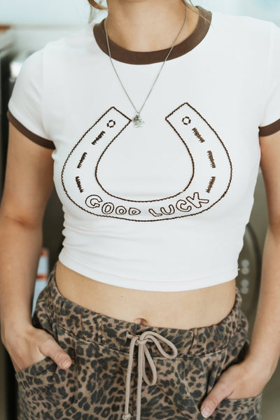 Pale Pink Good Luck Horseshoe Mini Tee BRT2636 - 8 - Southern Soule Designs