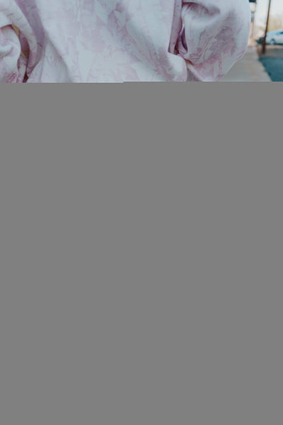 Pale Pink Leaf Printed Fleece Sweatpants - Southern Soule Designs