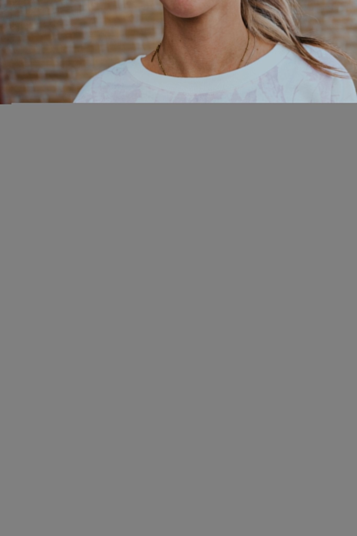 Pale Pink Leaf Printed Fleece Sweatshirt - Southern Soule Designs