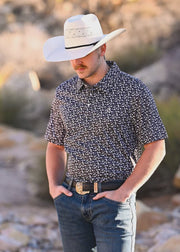 Panhandle Slim Men's Polo Snap Black TM51T08291 - Southern Soule Designs