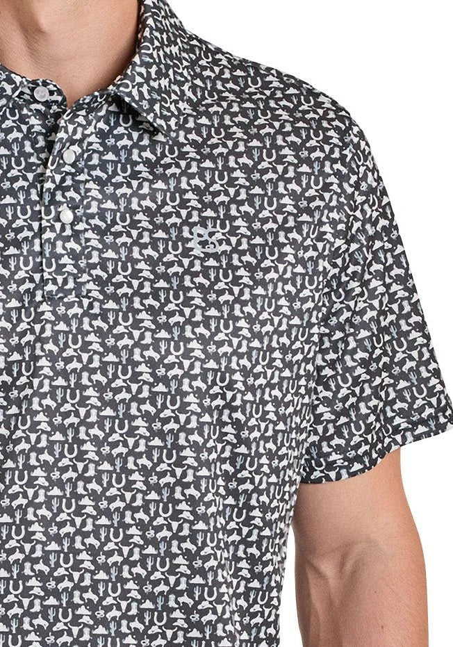 Panhandle Slim Men's Polo Snap Black TM51T08291 - Southern Soule Designs