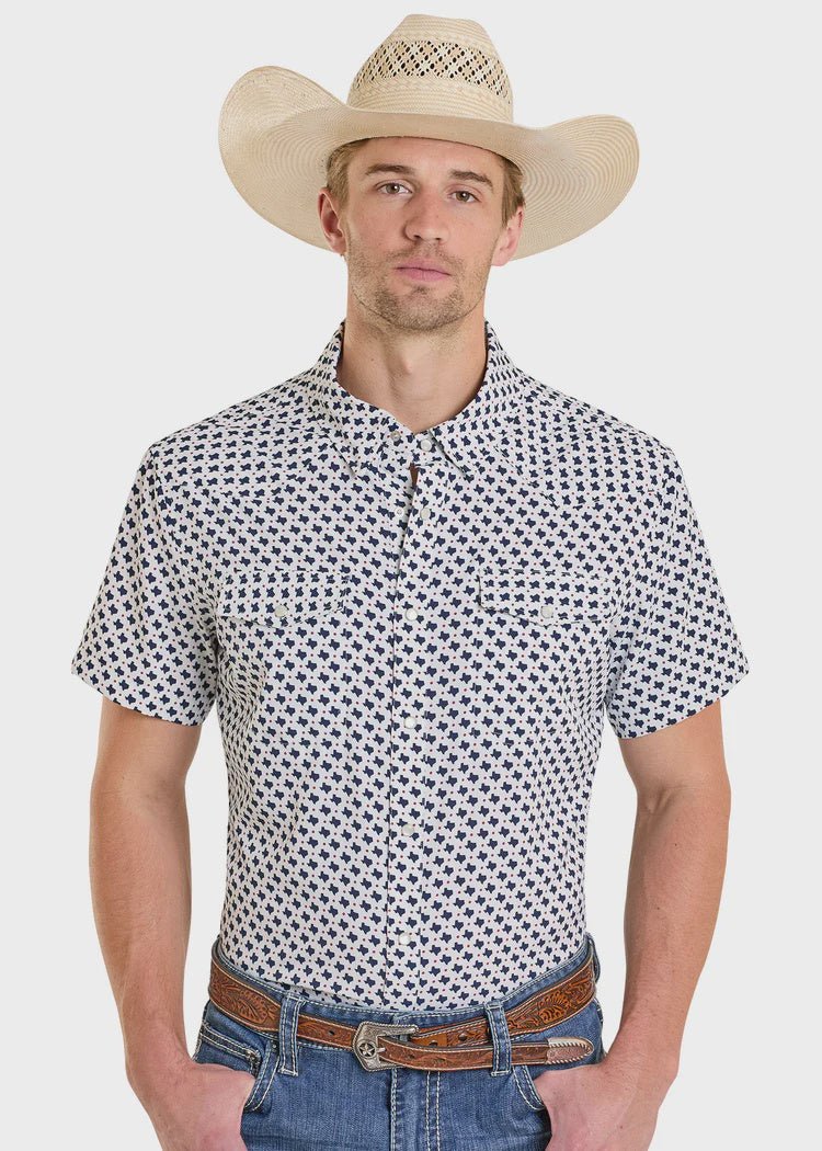 Panhandle Slim Men's Short Sleeve Snap Shirt Navy TMN3S08221 - Southern Soule Designs