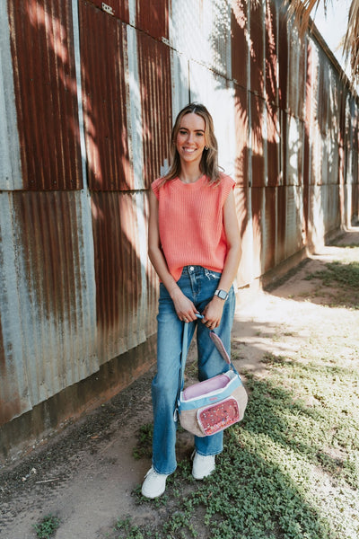 Papaya Short Sleeve Knit Sweater WL25 - 10205 - Southern Soule Designs