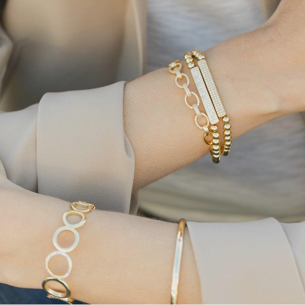 Pave Bar Stretch Bracelet B7496 - Southern Soule Designs
