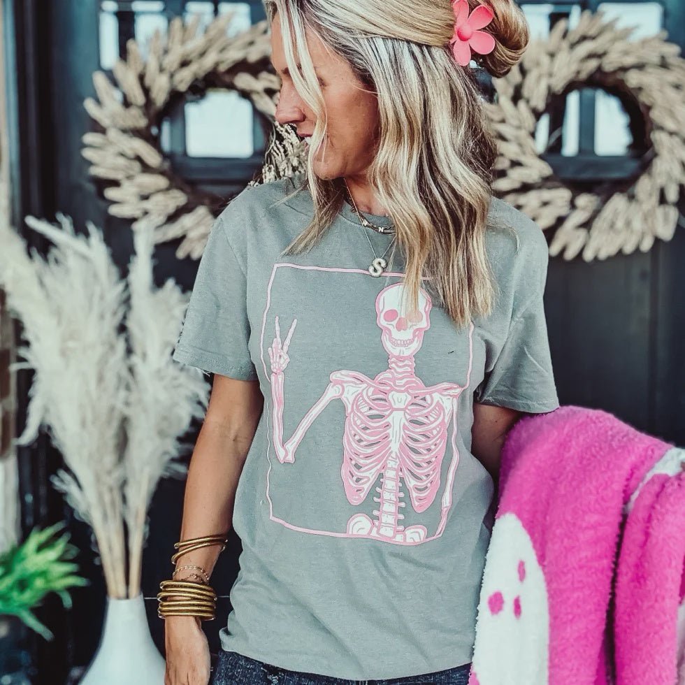 Peace Skelly Garment Dye Tee - Southern Soule Designs