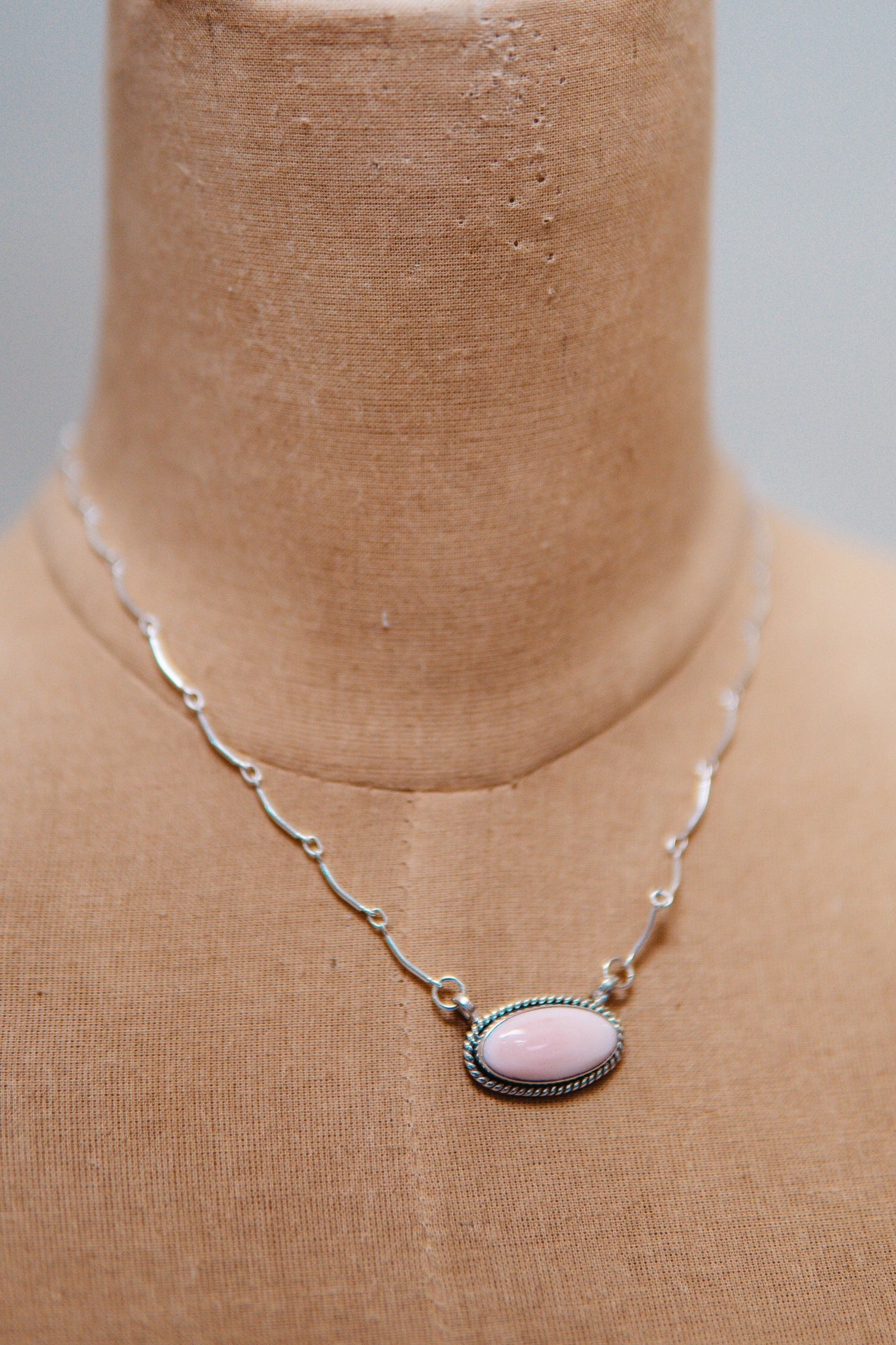 Pink Conch Oval Necklace