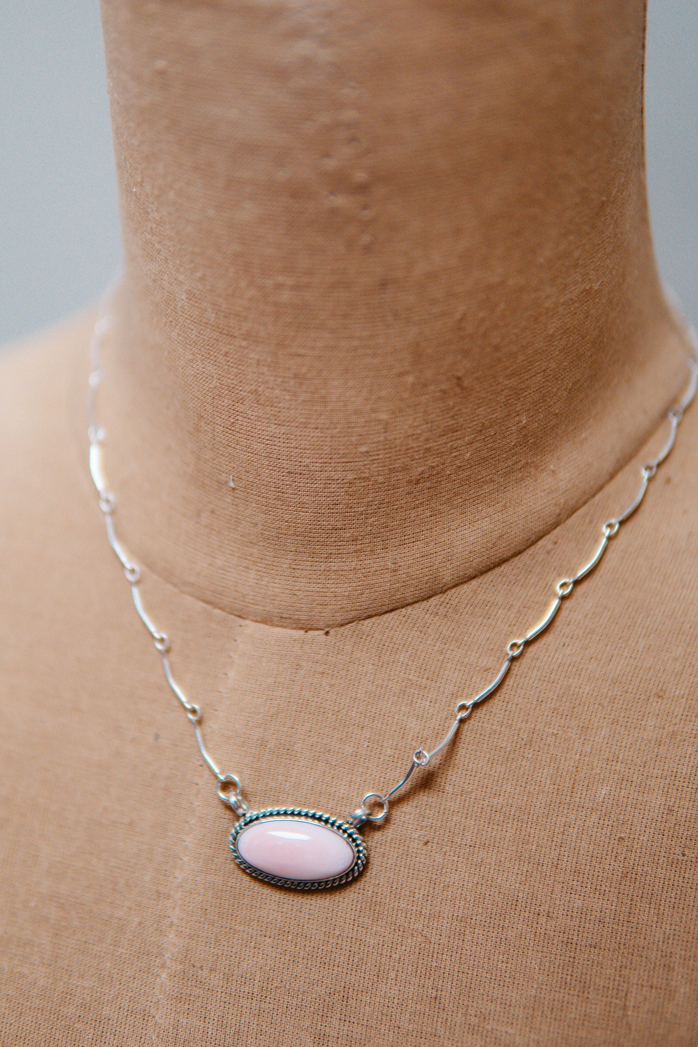 Pink Conch Oval Necklace