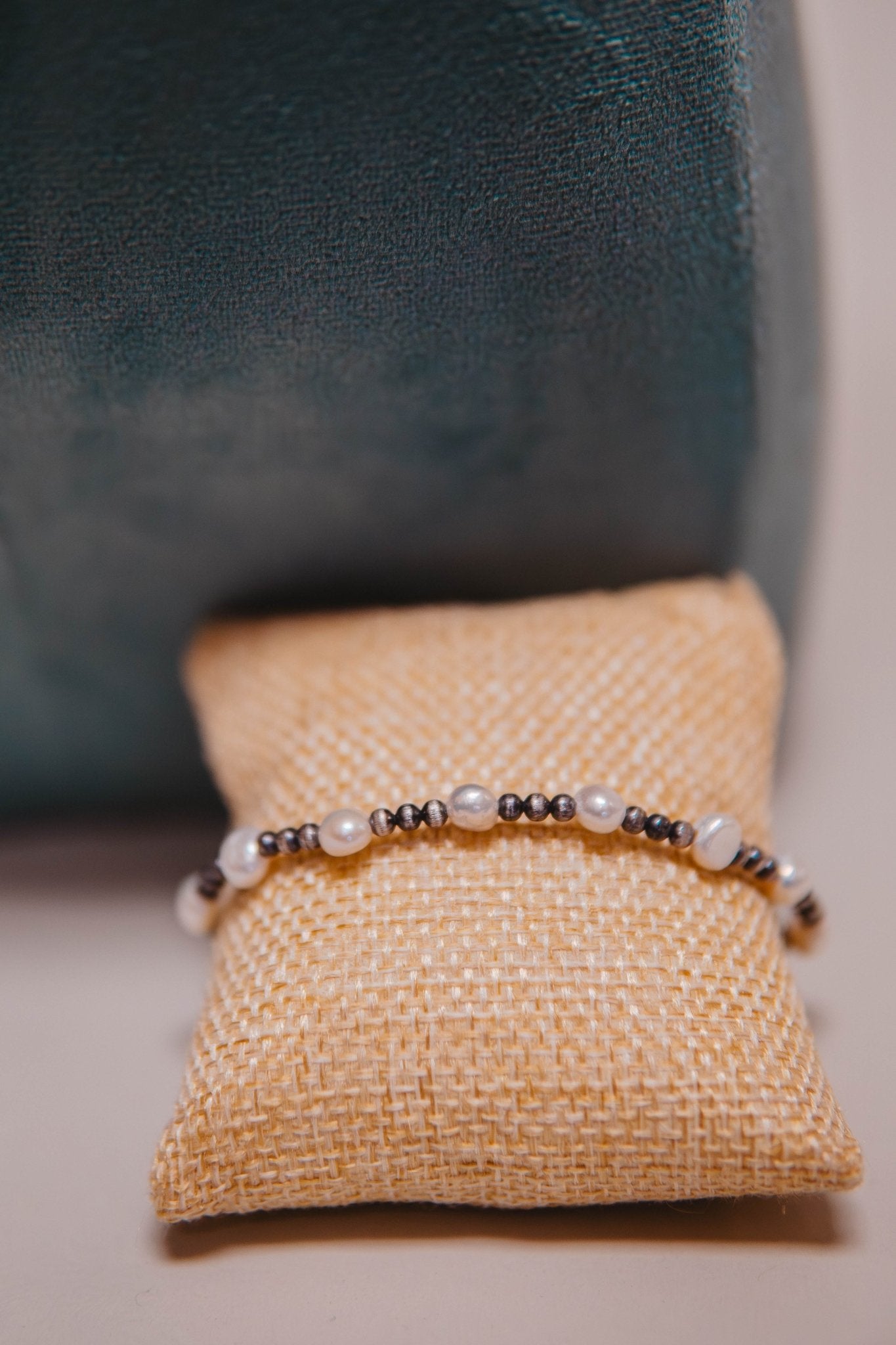 Pearl/Onyx Stretch Bracelet - Southern Soule Designs