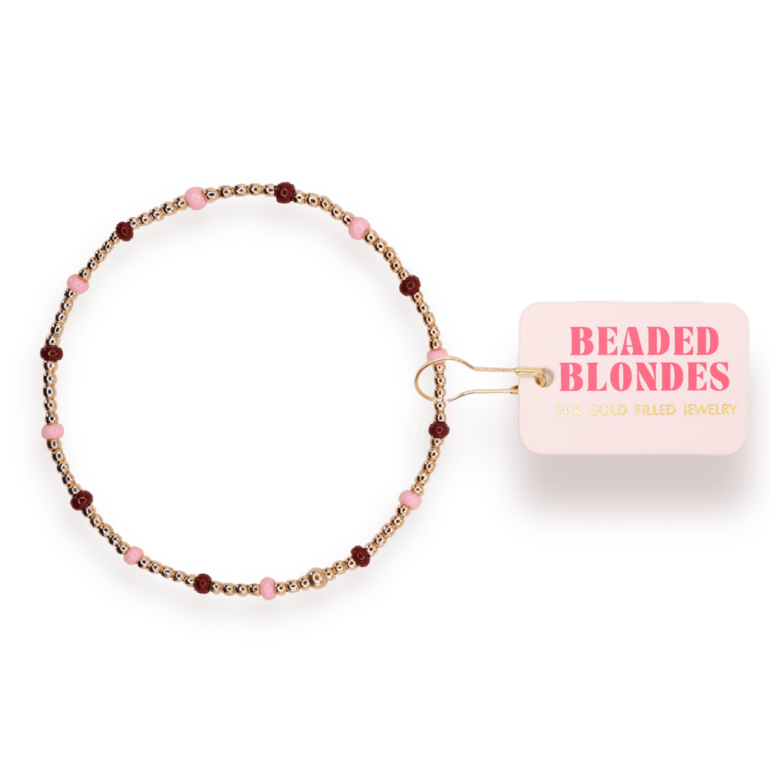 Penelope Bracelet in Light Pink and Maroon - Southern Soule Designs