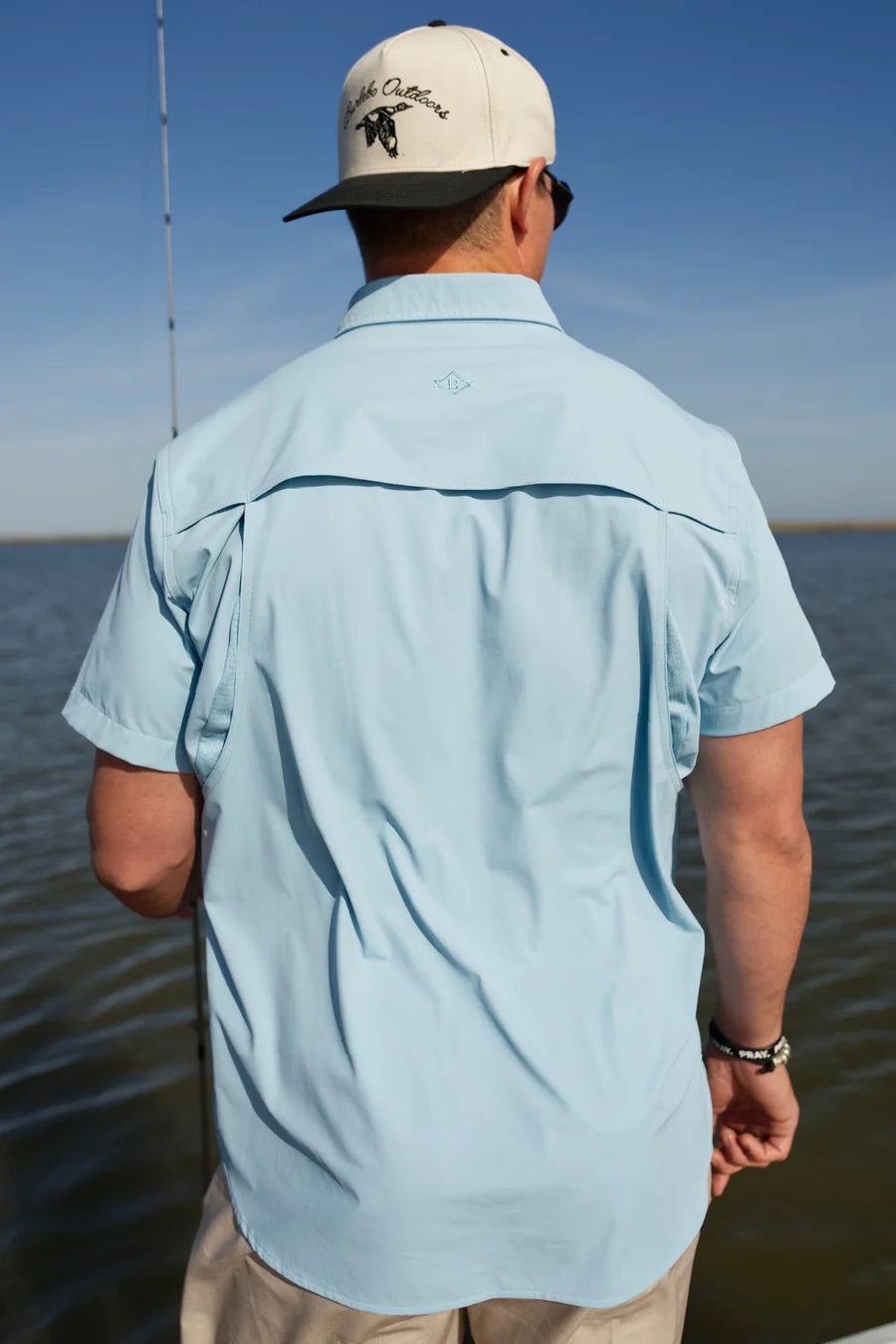 Burlebo Dusty Blue Performance Fishing Shirt Large