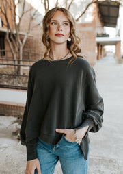 Pigment Dark Gull Grey Trenton Sweater - Southern Soule Designs