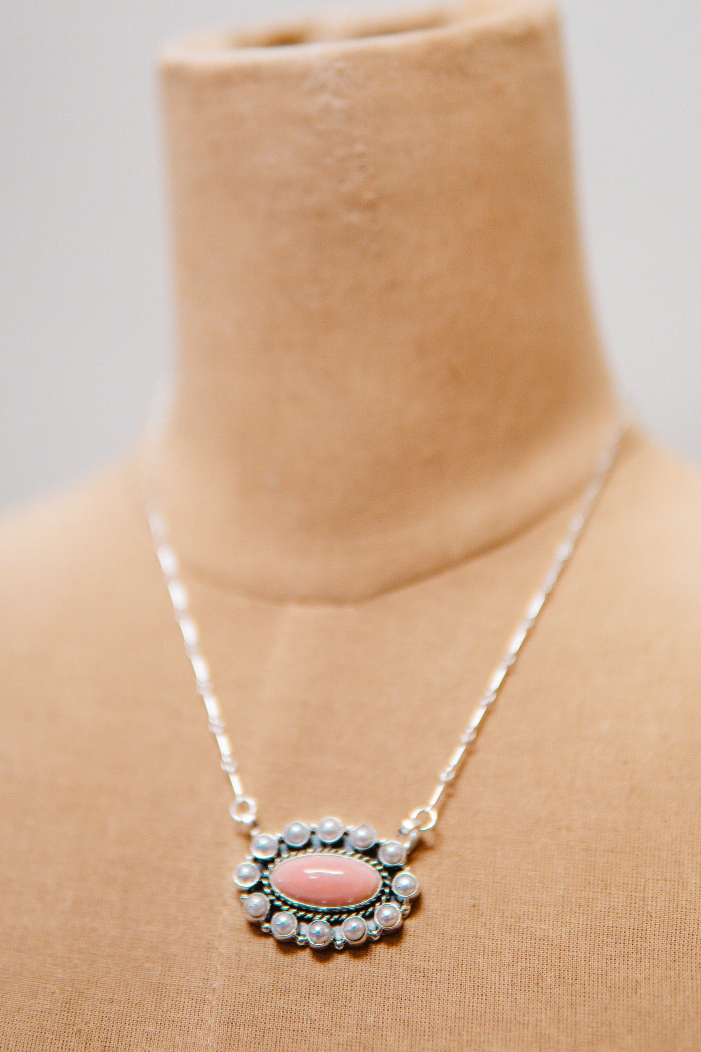 Pink Conch/Pearl Oval Necklace