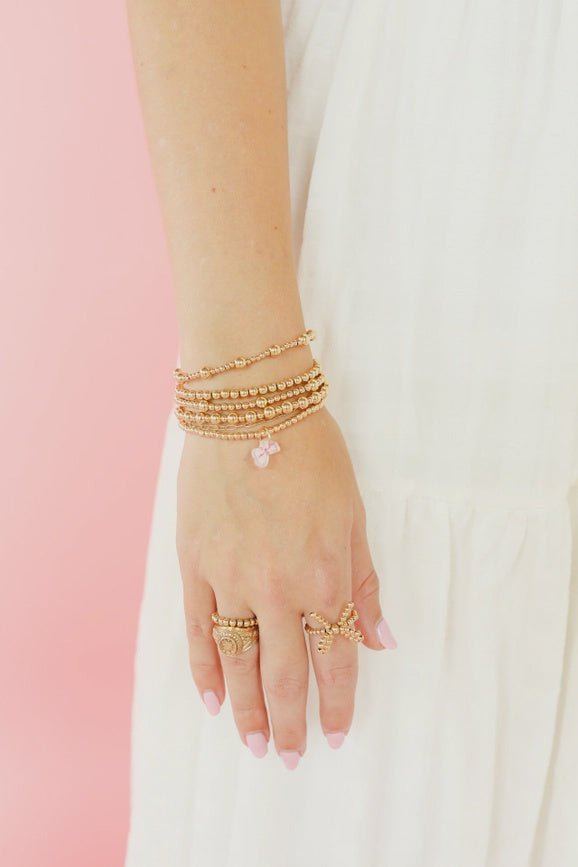 Pink Bow Charm Bracelet - Southern Soule Designs