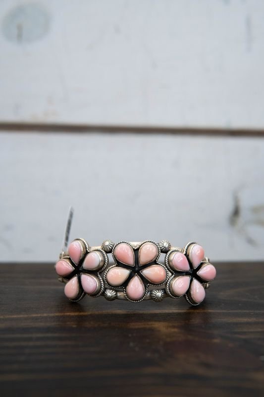 Pink Conch 3 Flower Cuff - Southern Soule Designs