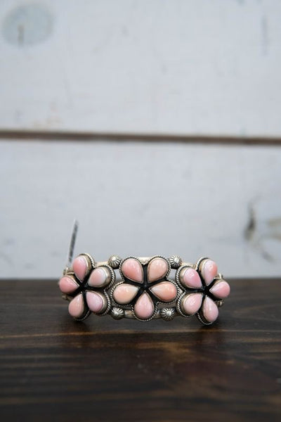 Pink Conch 3 Flower Cuff - Southern Soule Designs