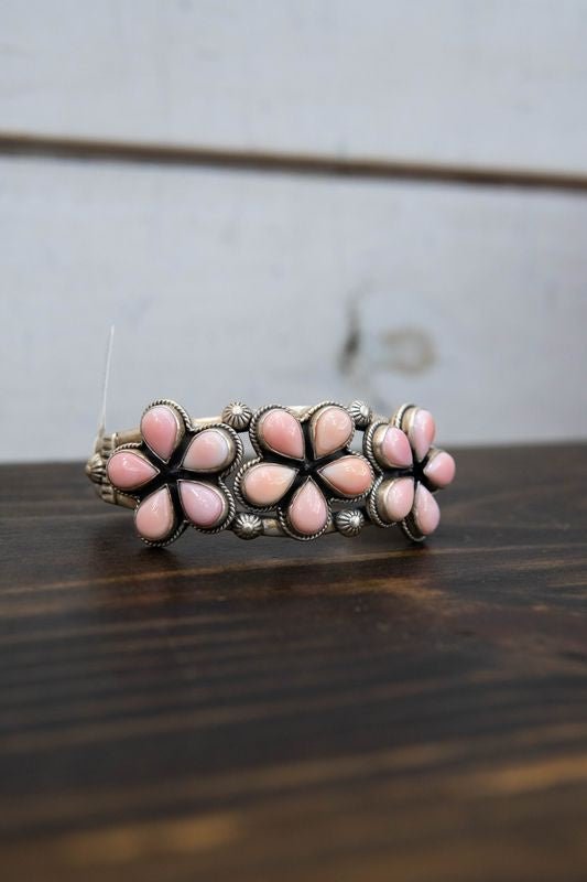 Pink Conch 3 Flower Cuff - Southern Soule Designs