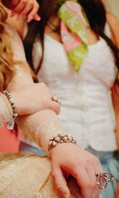 Pink Conch 3 Flower Cuff - Southern Soule Designs