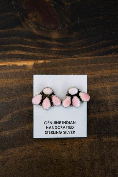 Pink Conch 4 Stone Studs - Southern Soule Designs