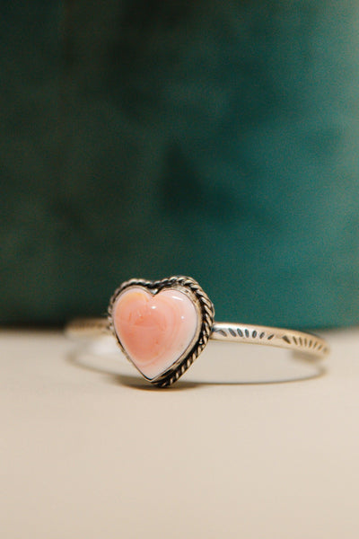 Pink Conch Heart Cuff - Southern Soule Designs
