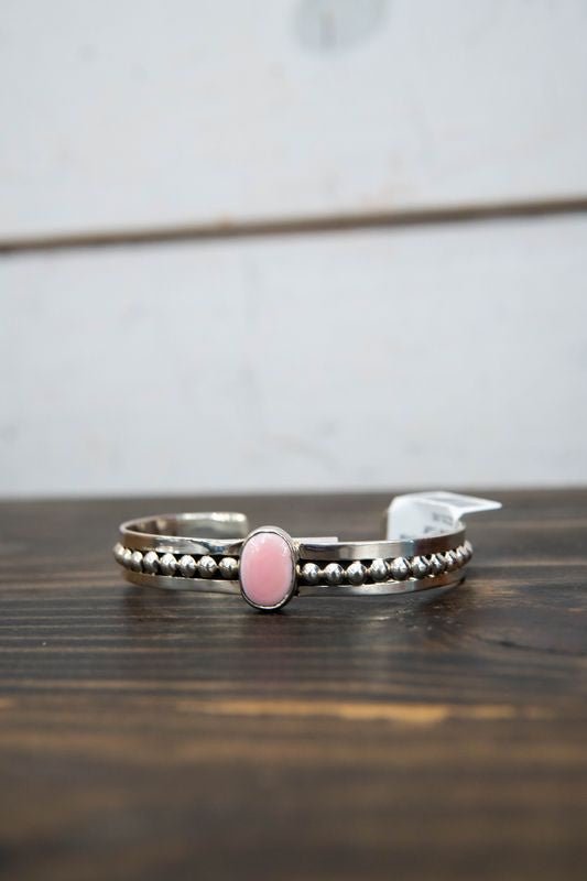 Pink Conch Oval Stone Cuff - Southern Soule Designs