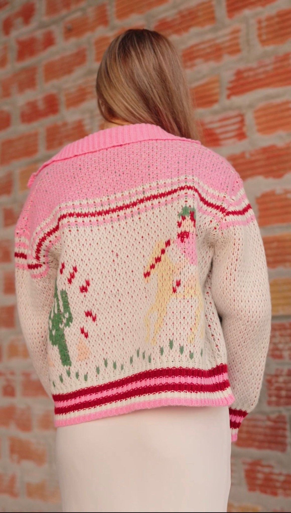 Pink Cowgirl Button Zip Up Sweater BRW2777 - Southern Soule Designs